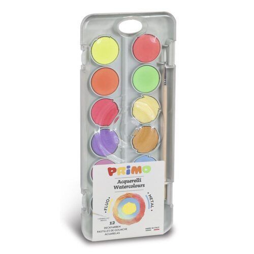 SET 12 ACUARELAS PRIMO FLUO