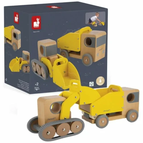 CAMIÓN DUMPER DE MADERA + EXCAVADORA