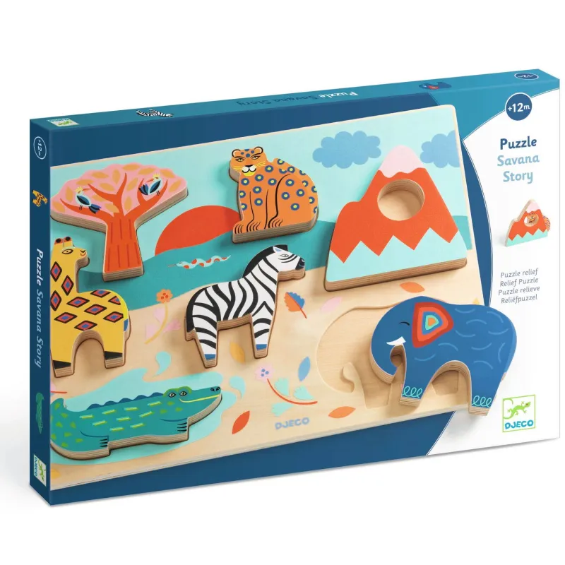 Puzzle de encajar Savana Story Djeco