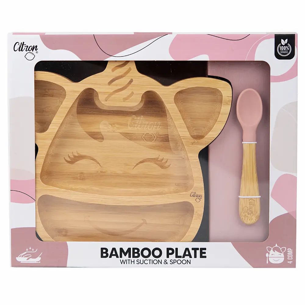 CITRON PLATO DE BAMBU UNICORNIO